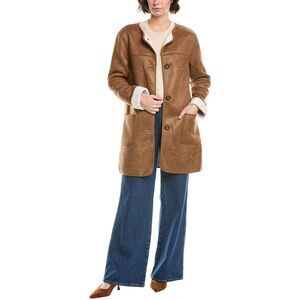 Pascale La Mode Womens  Fleece Coat, Brown